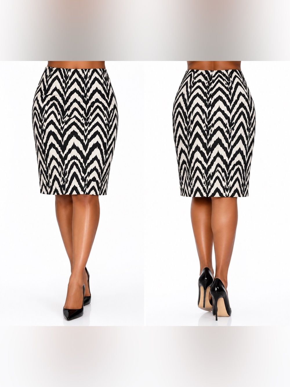 Banana Republic Black and White Chevron Pencil Skirt